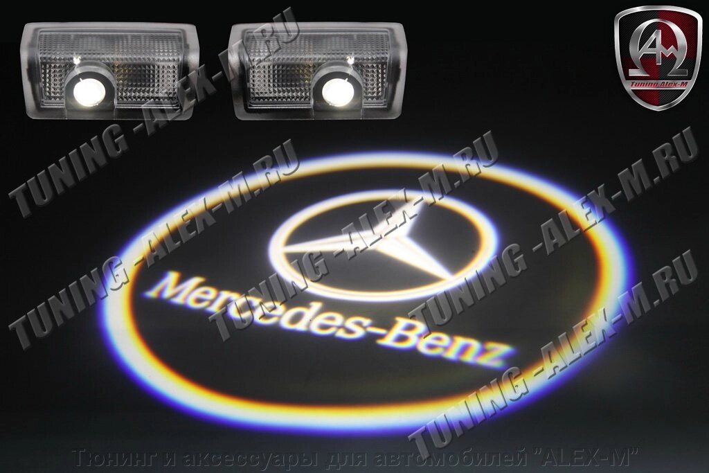 Лазерная проекция (вместо штатного плафона двери) для Mercedes ML 166 от компании Тюнинг и аксессуары для автомобилей "ALEX-M" - фото 1