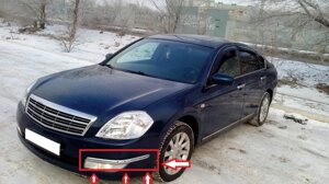 Молдинг переднего бампера левый хромированный для Nissan Teana J31 2006-2007 Европа