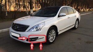 Молдинг переднего бампера левый хромированный для Nissan Teana J32 2008-