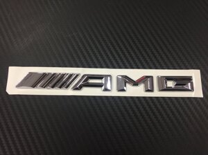 Надпись на крышку багажника AMG нового образца хромированная 19,3 см для Mercedes Benz
