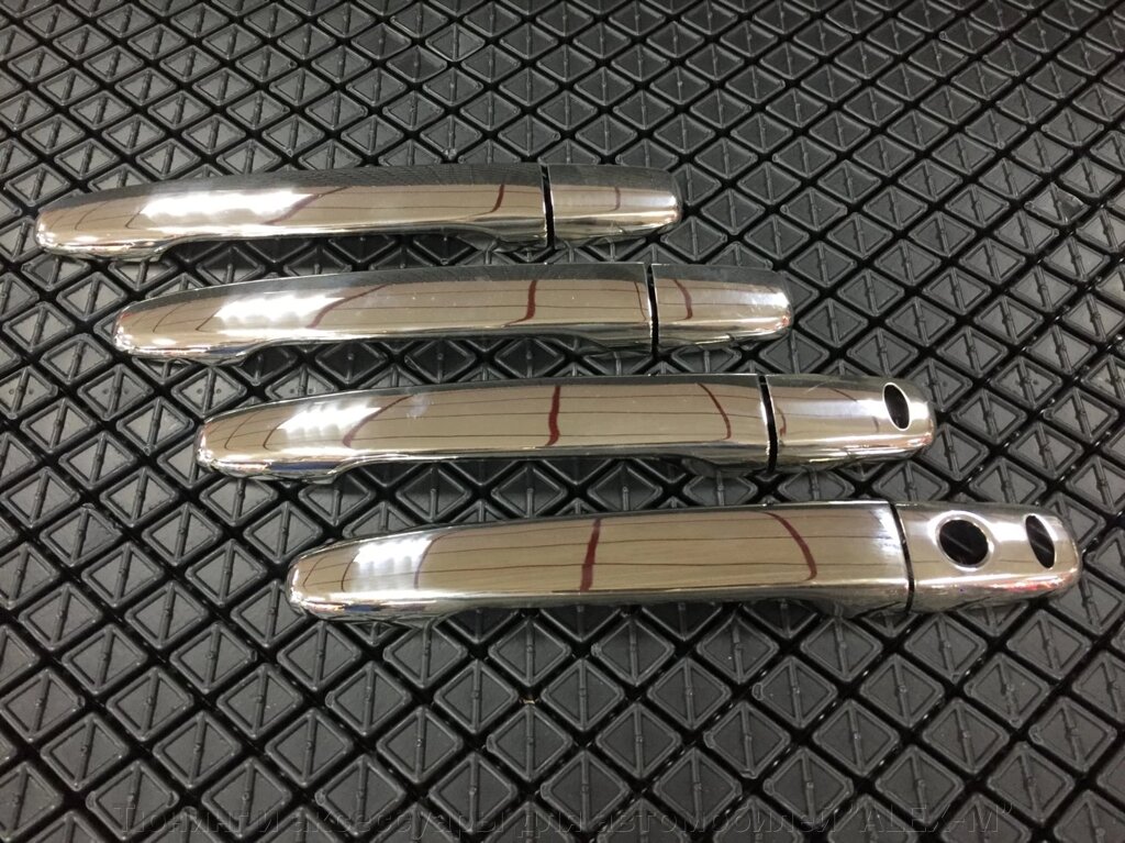 Накладки на ручки дверей под сенсор из нержавеющей стали для Mitsubishi Outlander 2007-2015 от компании Тюнинг и аксессуары для автомобилей "ALEX-M" - фото 1