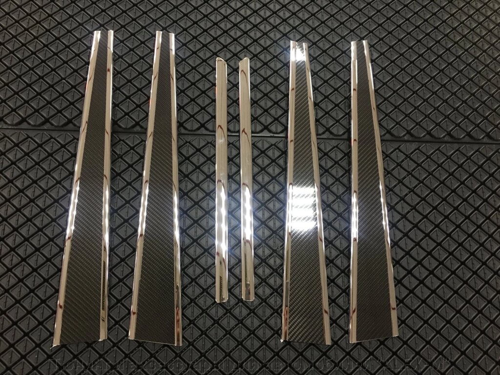Накладки на вертикальные стойки дверей хром / карбон для Mercedes w124 от компании Тюнинг и аксессуары для автомобилей "ALEX-M" - фото 1