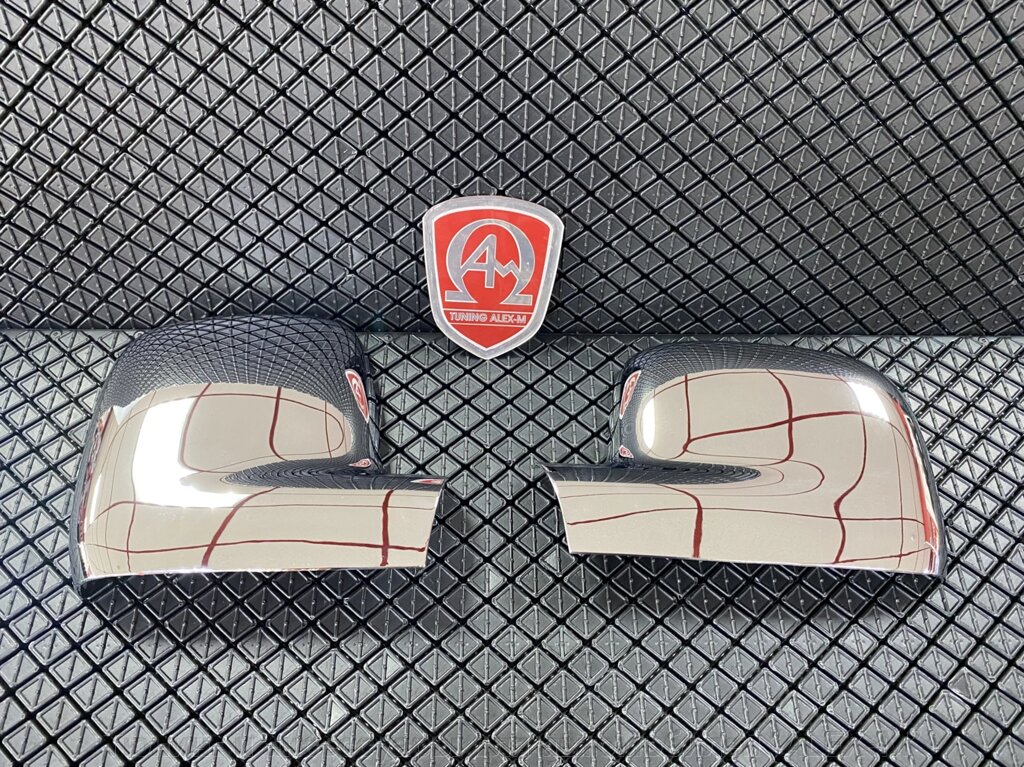 Накладки на зеркала хромированные пластиковые (Турция) для Volkswagen T5 2003-2009 от компании Тюнинг и аксессуары для автомобилей "ALEX-M" - фото 1