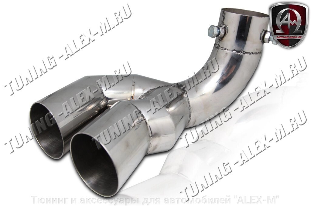 Насадка глушителя двойная левая из нержавеющей стали для Mercedes G463 от компании Тюнинг и аксессуары для автомобилей "ALEX-M" - фото 1