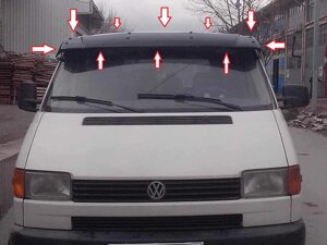 Солнцезащитный козырёк над лобовым стеклом (Турция) для Volkswagen T4 1990-2003