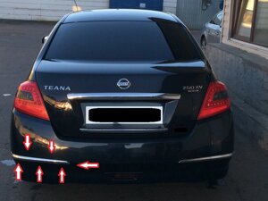 Молдинг заднего бампера левый хромированный для Nissan Teana J32 2008-