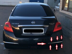 Молдинг заднего бампера правый хромированный для Nissan Teana J32 2008-