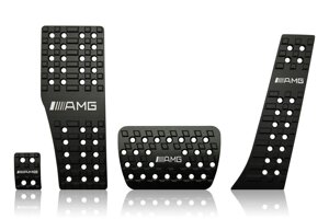 Накладки на педали чёрные AMG со сверлением для Mercedes GLK