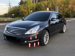 Молдинг переднего бампера левый хромированный для Nissan Teana J32 2008-