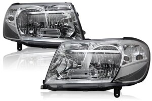 Фары передние хромированные целиковые в стиле Land Cruiser 200 для Land Cruiser 100 2005-2007