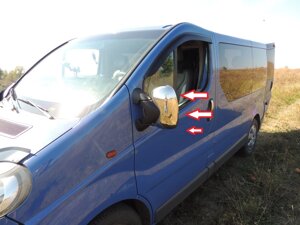 Накладки на зеркала хромированные из нержавеющей стали для Renault Trafic 2001-2014