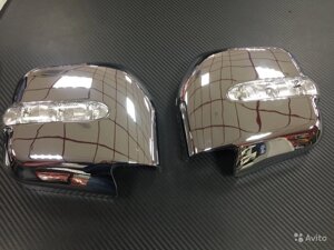 Хромированные накладки на зеркала с повторителями поворотов для Mitsubishi Pajero II