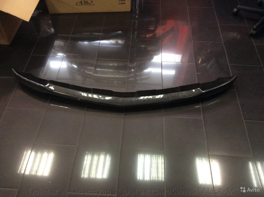 Губа переднего бампера чёрный карбон для Mercedes GL166 - доставка