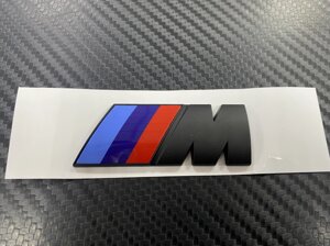 Эмблема на крыло / крышку багажника M-power 73 мм чёрная матовая для BMW