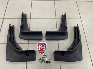 Брызговики передние без порогов + задние пластик (Китай) с гравировкой для Mercedes GLE 166 Coupe C292 2015-2018