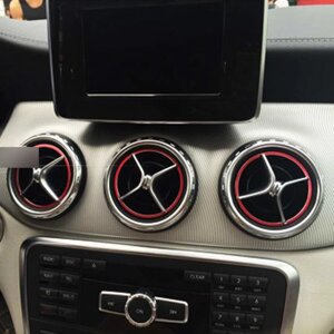 Декоративные накладки на воздуховоды 5 внешних колец красный цвет для Mercedes GLA X156