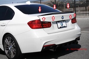Спойлер на крышку багажника чёрный в стиле М Performance (Китай) для BMW F30 (3 серия) 2012-2019
