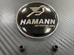 Эмблема на багажник 74 мм Hamann чёрная для BMW