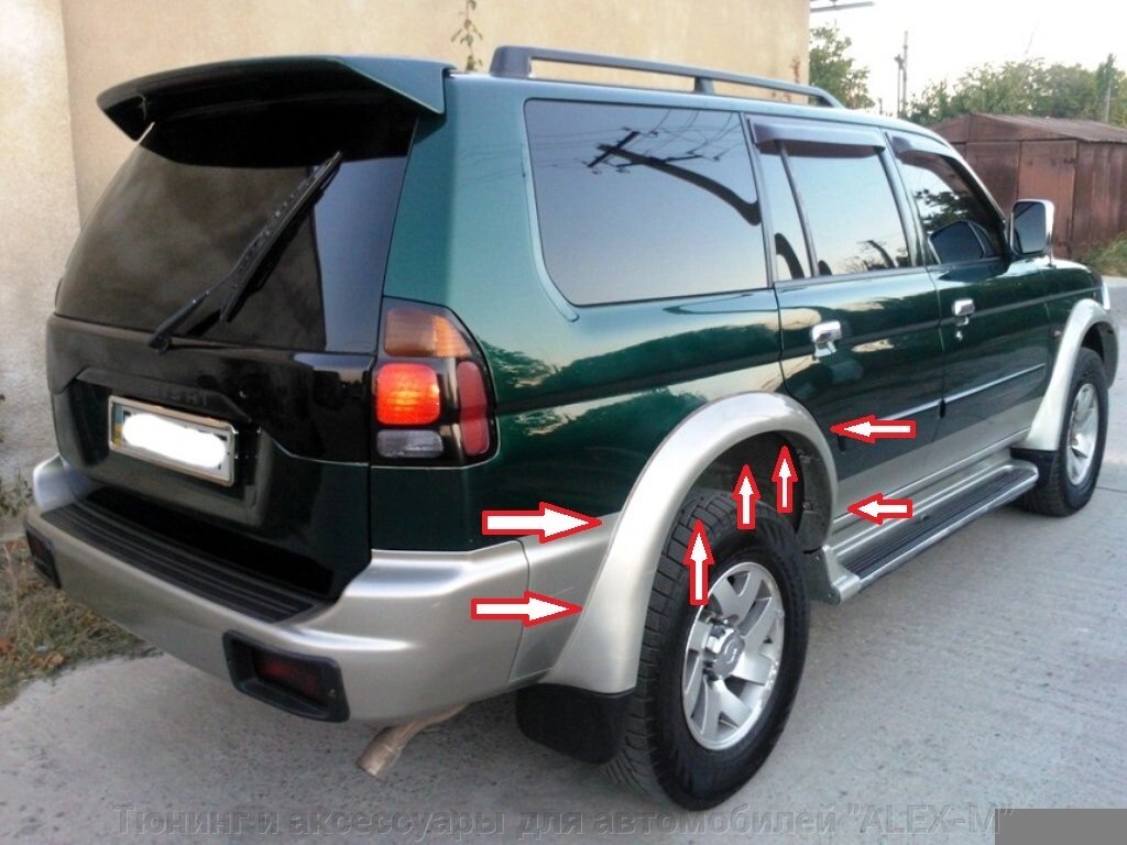 Расширитель задний правый на крыло под окрас из ABS пластика для Mitsubishi Pajero Sport 1999-2007 - Россия