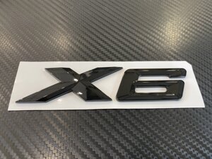 Эмблема X6 чёрная глянцевая на крышку багажника для автомобиля BMW X6