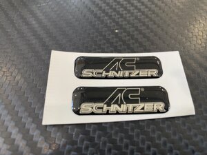 Наклейки AcShnitzer чёрные гибкие 4х1 см виниловые (2 штуки) для BMW