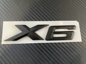 Эмблема X6 чёрная матовая на крышку багажника для автомобиля BMW X6