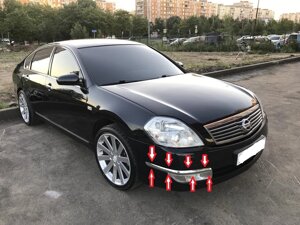 Молдинг переднего бампера правый хромированный для Nissan Teana J31 2006-2007 Европа