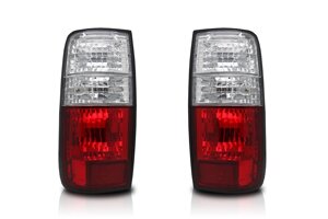 Фонари задние под лампы красные + хрустальные (комплект) для Toyota Land Cruiser 80