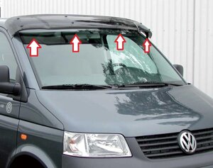 Солнцезащитный козырёк над лобовым стеклом (Турция) для Volkswagen T5 2003-2015