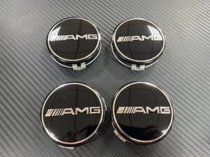 Заглушки в диски AMG чёрные 75 мм для Mercedes Benz