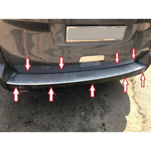 Защитная накладка на задний бампер матовая с загибом из нержавеющей стали (Турция) для Toyota ProAce 2017- L3