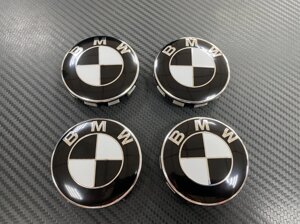 Заглушки в диски чёрные 68 мм для BMW