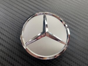 Заглушка в диск серебро 60 мм для Mercedes Benz