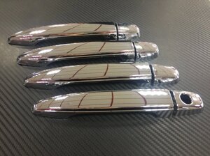 Хромированные накладки на ручки дверей пластик для Toyota Prado 120