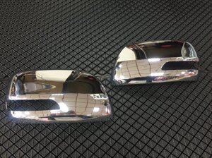 Хромированные накладки на зеркала с вырезом под повторитель поворотов для Toyota Prado 150 2017-