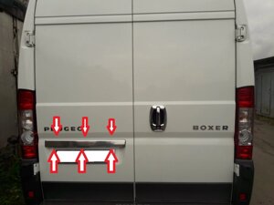 Накладка над номером крышки багажника хромированные металл (Турция) для Peugeot Boxer 2006-