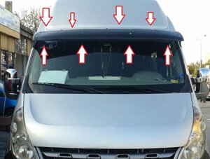 Солнцезащитный козырёк над лобовым стеклом (Турция) для Renault Master 2010-