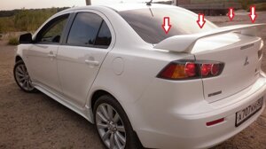 Спойлер на крышку багажника белый перламутр (Китай) для Mitsubishi Lancer X 2007-