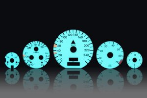 Белые циферблаты с неоновой подсветкой для Mercedes w140 1995-1999