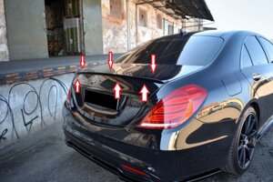 Спойлер на крышку багажника чёрный в стиле AMG (Китай) для Mercedes Benz w222 S-class 2013-2021