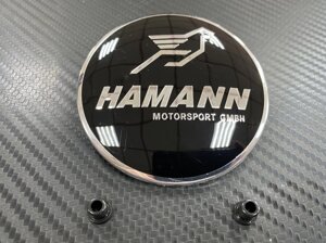 Эмблема на капот / багажник 82 мм Hamann чёрная для BMW