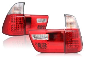 Фонари задние светодиодные красные + хрустальные для BMW X5 E53