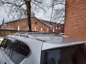 Поперечины серебристые штатные (Китай) для оригинальных рейлингов Infiniti QX56 2010-