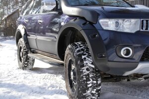 Расширители колёсных арок под окрас из ABS пластика вынос 60 мм для Mitsubishi Pajero Sport 2008-2013