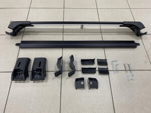 Поперечины на рейлинги чёрные Skybar V1 (нижнее ухо пластик) для Renault Duster 2014-2017