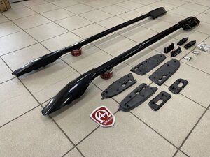 Рейлинги на крышу продольные чёрные глянцевые штатные декоративные с пластиковым крепежом (Китай) для Toyota Prado 120