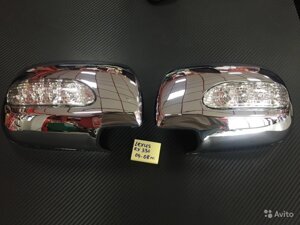 Накладки на зеркала хромированные с повторителями поворотов для Lexus RX 330 2003-2008