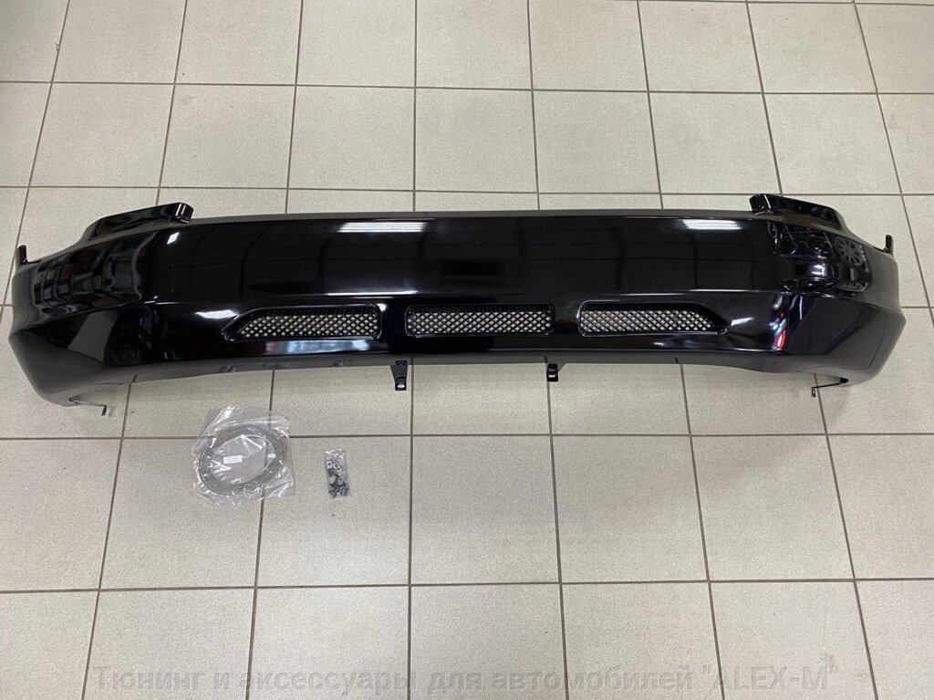 Юбка переднего бампера чёрная из ABS пластика Modelista для Toyota Prado 150 - скидка