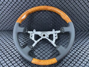 Руль чёрная кожа + светлое дерево для Toyota Land Cruiser 100 1998-2002