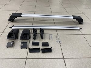 Поперечины на рейлинги серебро Skybar V1 (нижнее ухо пластик) для Renault Duster 2014-2017